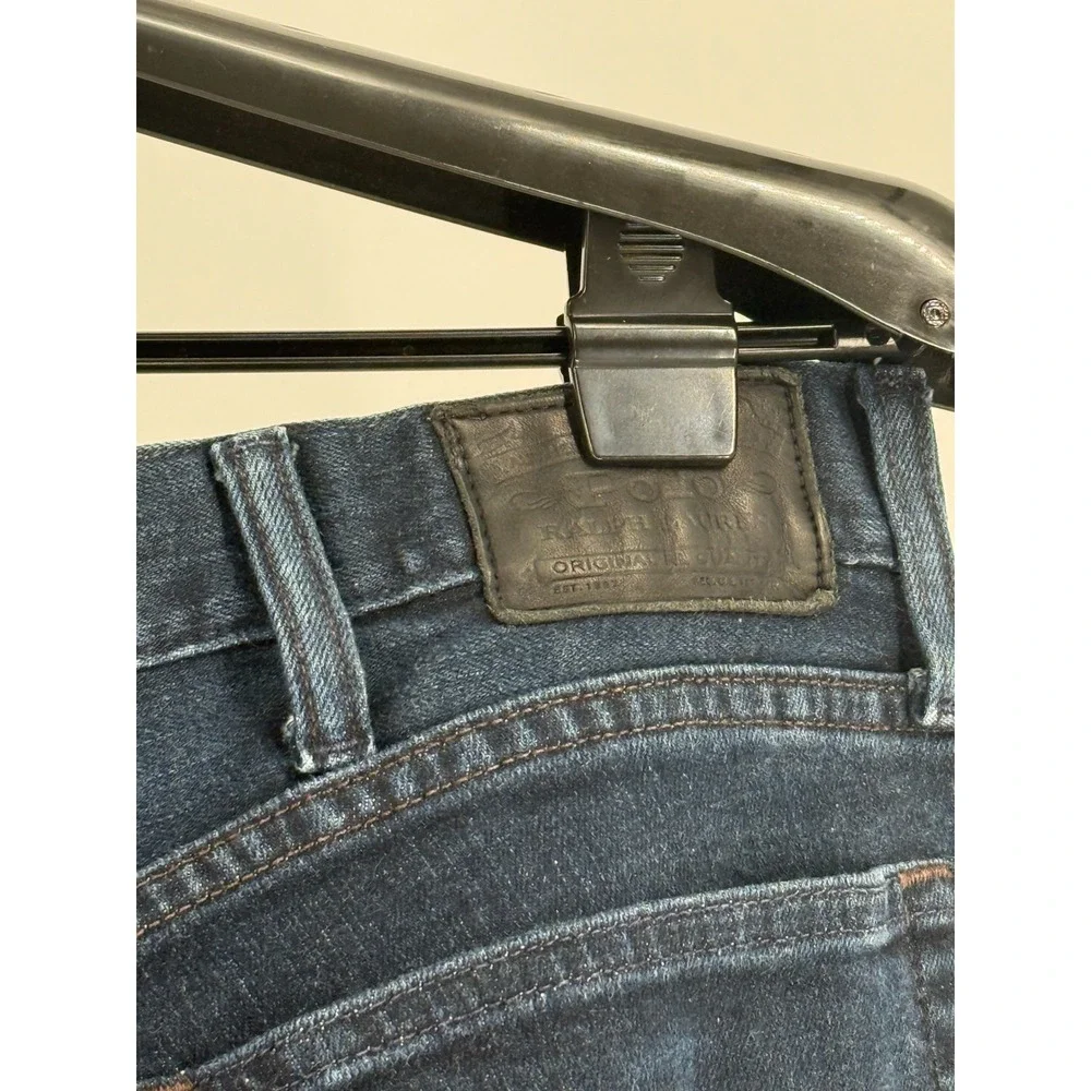 Polo Ralph Lauren Hampton Relaxed Straight Jeans Mens 40x30 Dark Wash Blue Denim - Picture 4 of 7